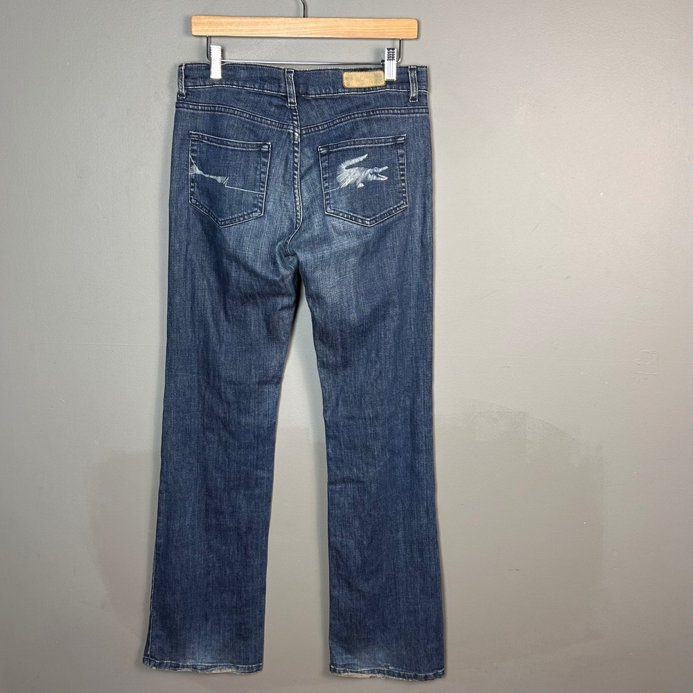 VTG‎ Lacoste Jeans Women's size 8 Croc Blue Bootcut